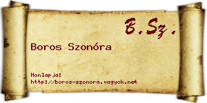 Boros Szonóra névjegykártya
